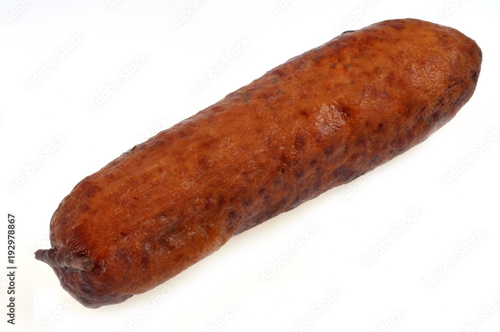 Saucisse de Morteau sur fond blanc Saucisse de Morteau sur fond blanc