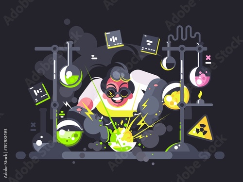Scientist chemist making chemical experiment