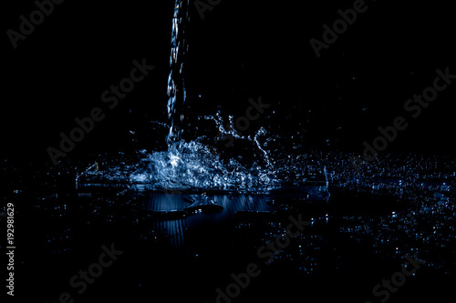 water splash in blue