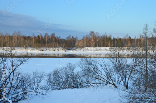 Архангельская область, Плесецкий район, река Онега зимним вечером