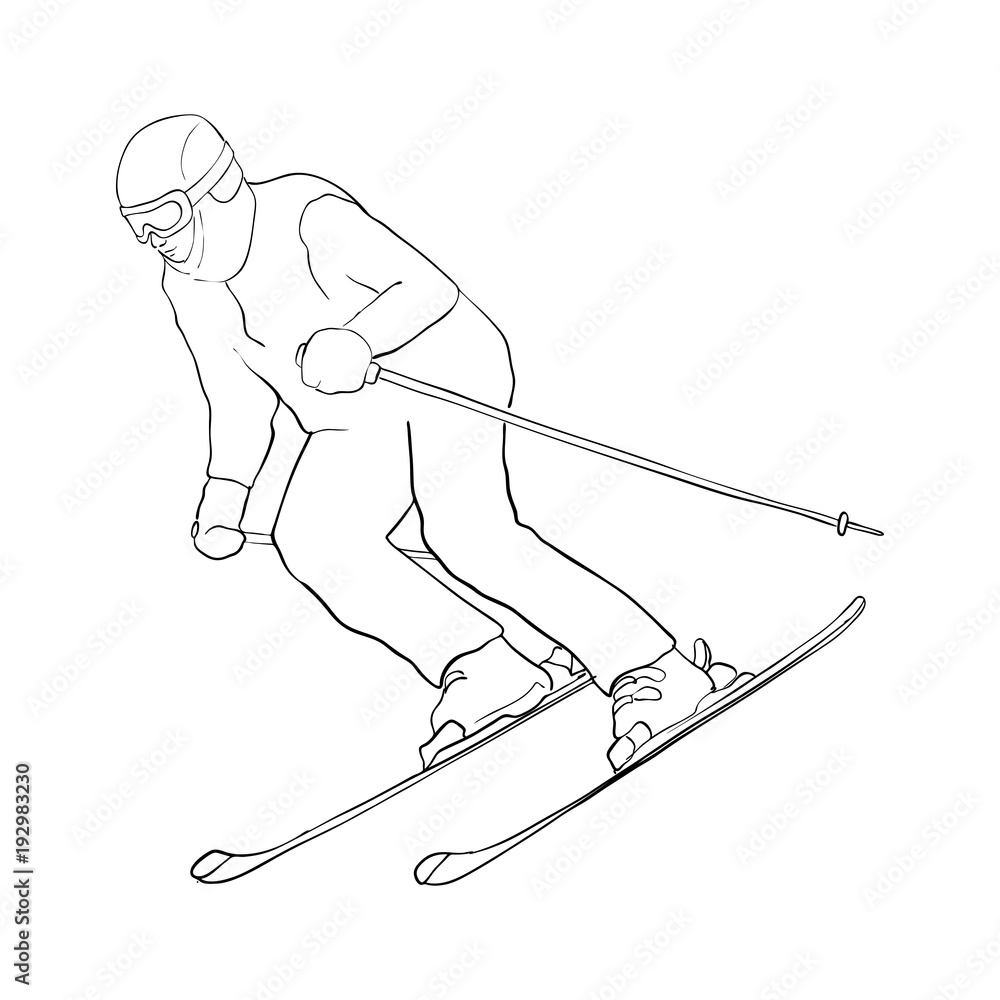 vector skiing man vector skiing man