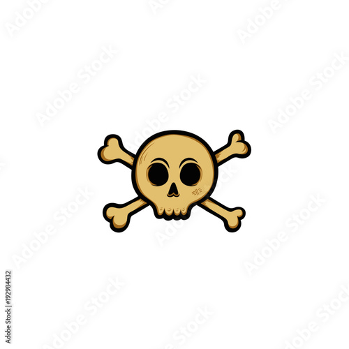 Cartoon skull and crossbones