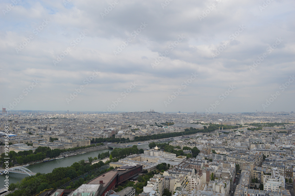 Paris panoramic view from the Tower Effel
