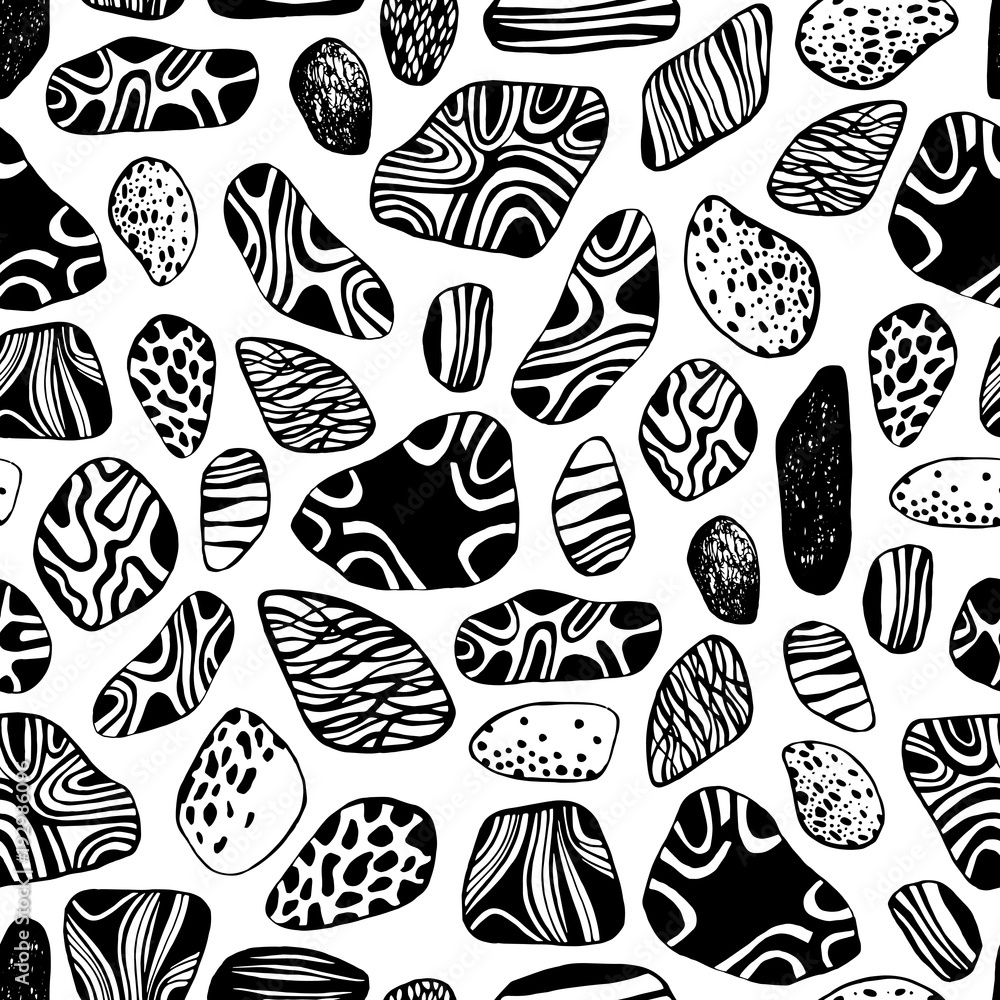 Sea stones of various shapes and color seamless pattern . Relax spa stone mineral texture abstract seamless pattern. Sea stones of various shapes and color seamless pattern . Relax spa stone mineral texture abstract seamless pattern.