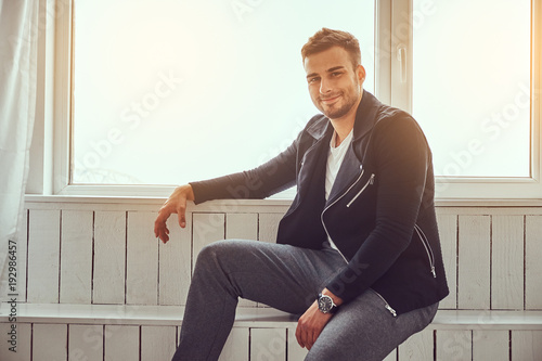 Portrait of a handsome male in a stylish clothing