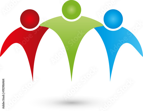 Drei Personen, Partner, Team, Freunde, Menschen, Logo