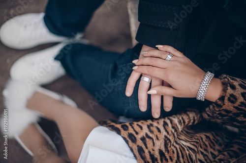 engagement rings of the bride and groom