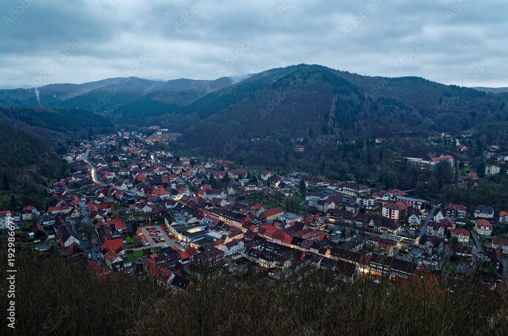 Fototapeta premium High angle view of Bad Lauterberg in Harz, Germany