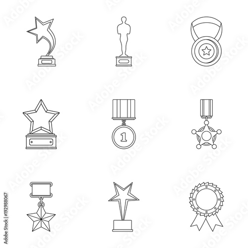 Retribution icons set. Outline set of 9 retribution vector icons for web isolated on white background