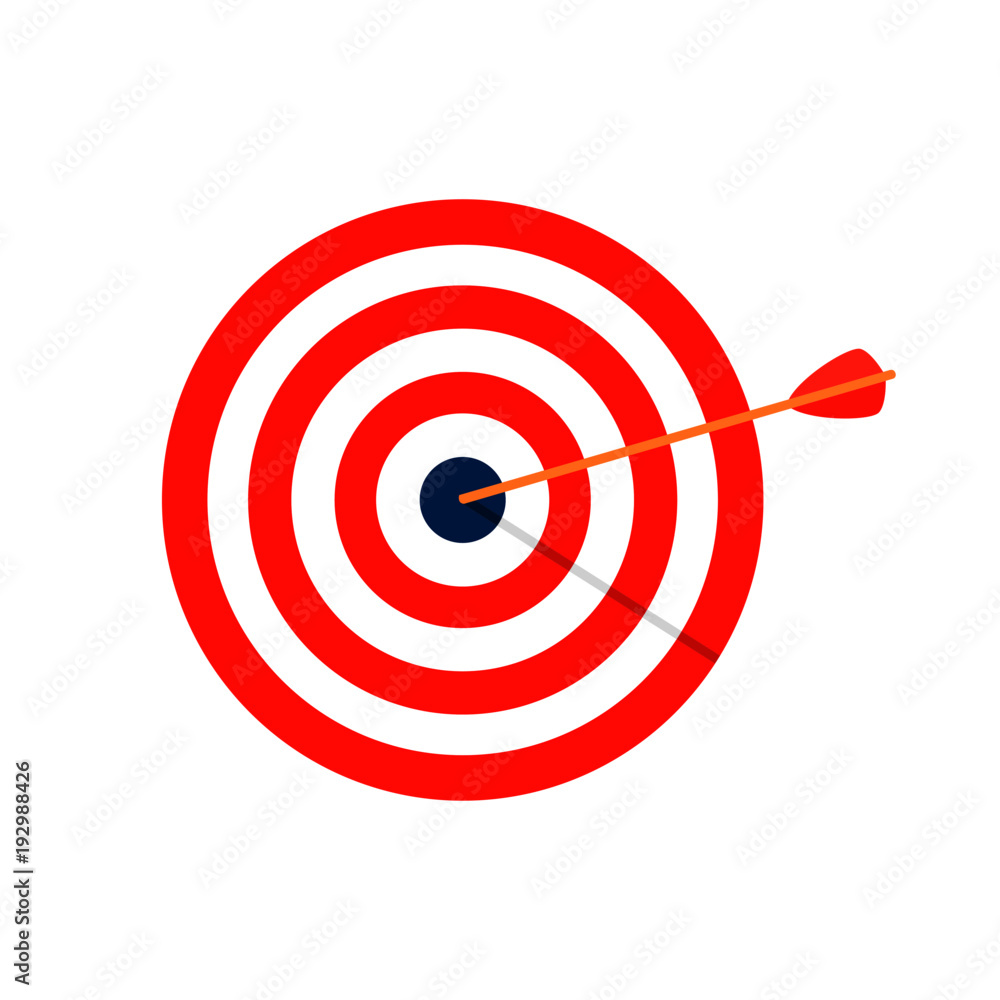 Logo aim, the arrow hit the target Stock-Vektorgrafik | Adobe Stock
