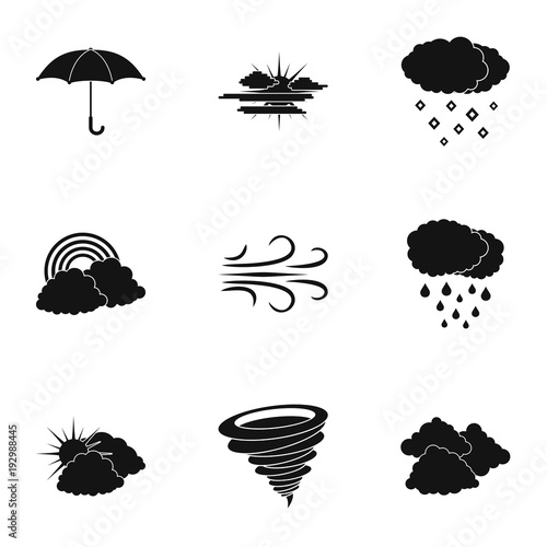 Environment icons set. Simple set of 9 environment vector icons for web isolated on white background