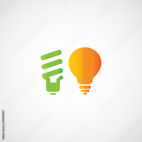 Vector light bulb and fluorescent lamp.
