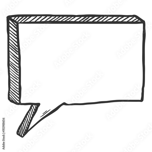 Vector Single Sketch Comics Speech Bubble. Comix Balloon
