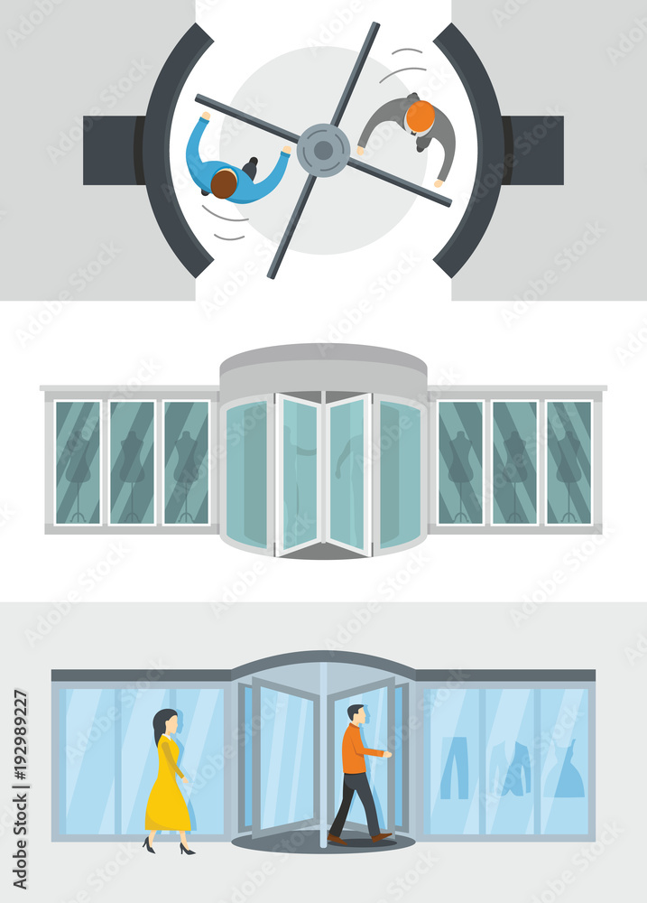 Ταπετσαρία Revolving door banner concept set