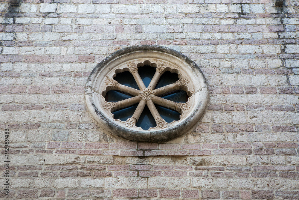 round window of the old Church in Montenegro