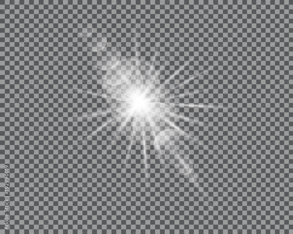 Vector transparent sun flash with rays and spotligh. Vector transparent sun flash with rays and spotligh.