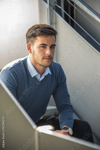 portrait of an attractive man close-up