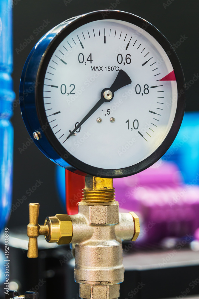 pressure gauge for measuring installed in water or gas systems. focus on pressure gauge pressure gauge for measuring installed in water or gas systems. focus on pressure gauge