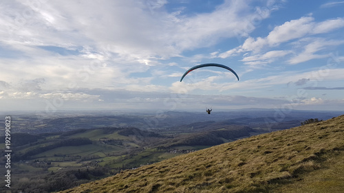 Hang glider on the Malvern Hills Worcestershire UK
