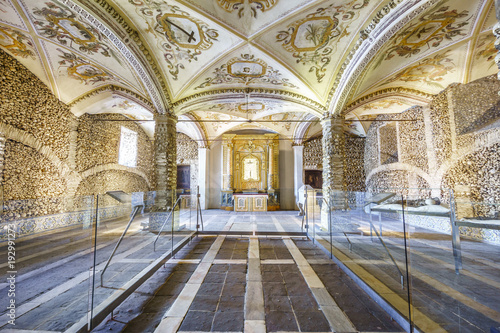 Chapel of Bones in Royal Church of St. Francis, Evora, Alentejo, Portugal