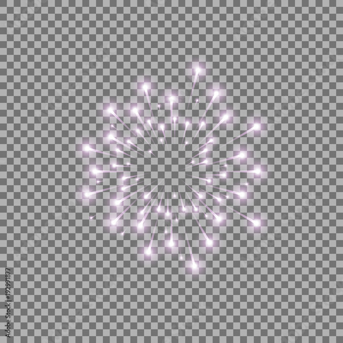 Glittering flying stars, purple color