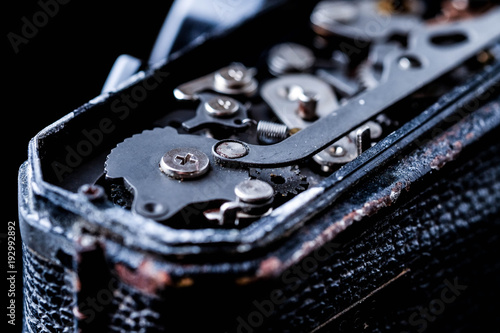 Wallpaper Mural grunge retro vintage background. gears from old mechanism Torontodigital.ca