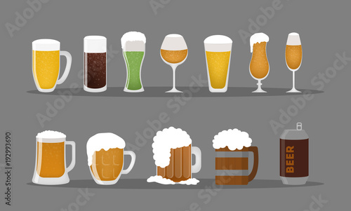 Beer glasses set.