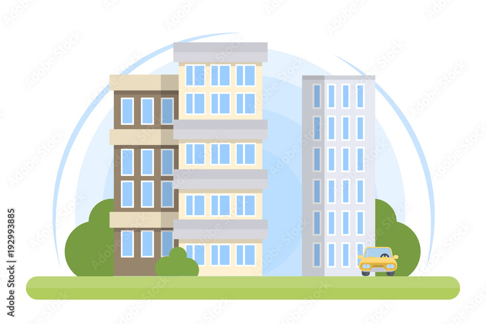 City building illustration. City building illustration.