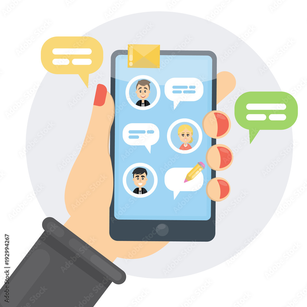 Group chat in smartphone. Group chat in smartphone.