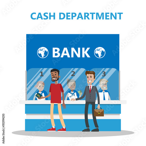 Bank cash department.