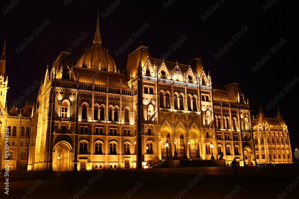 Budapest Parliament Building in the night