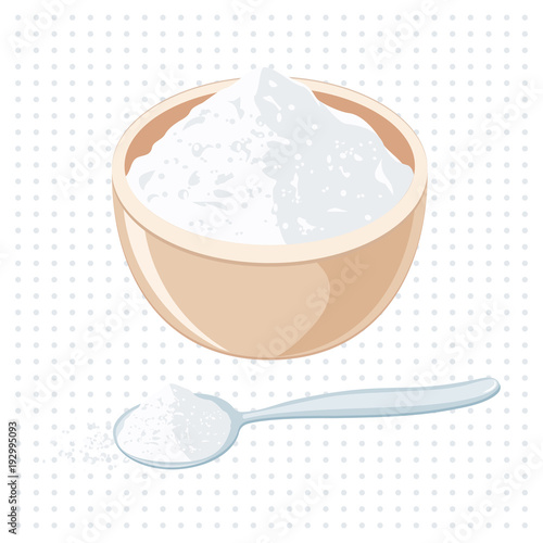 Baking Soda Powder in Bowl with Spoon