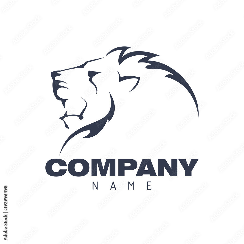 Lion head company logo vector illustration Stock Vector Adobe Stock