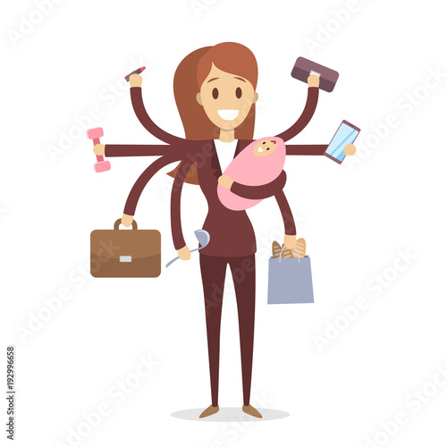 Multi tasking woman.