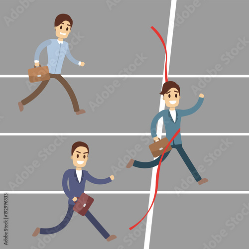Running on business race.