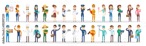 Professions couple set.