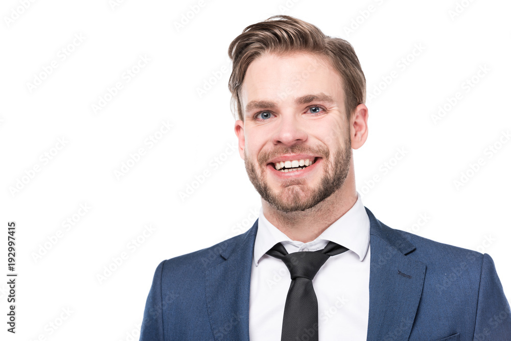 portrait of cheerful caucasian businessman in suit isolated on white portrait of cheerful caucasian businessman in suit isolated on white