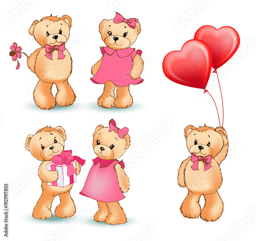 Wallpaper Mural Teddy Bear Collection of Objects Vector Torontodigital.ca