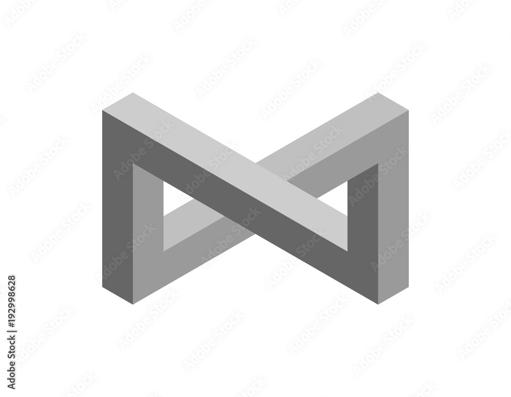 Impossible object. Isolated on white background. 3d Vector illustration. Impossible object. Isolated on white background. 3d Vector illustration.