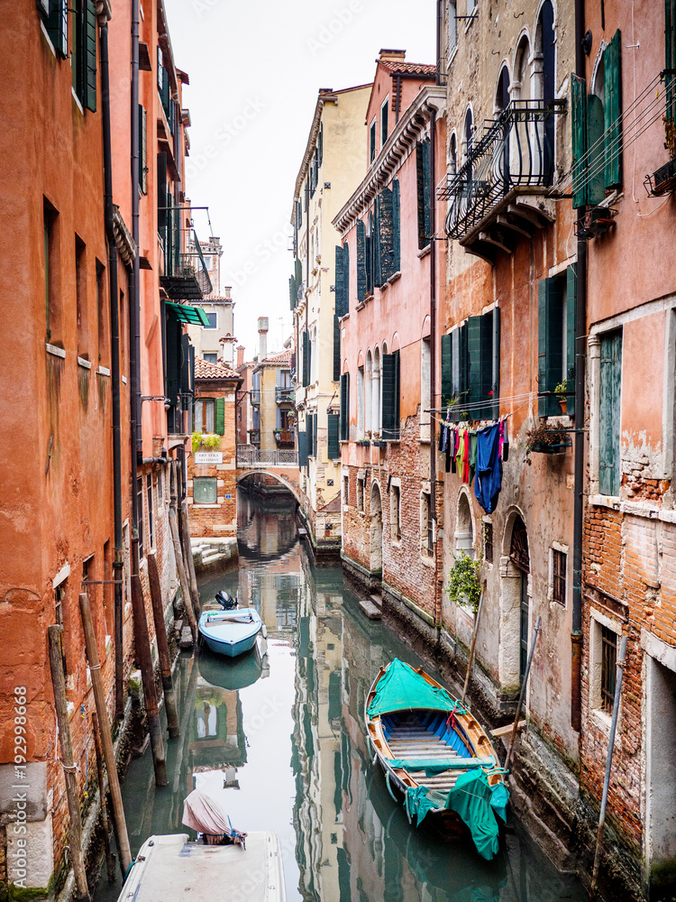 Colourful photo of a canal in Venice
