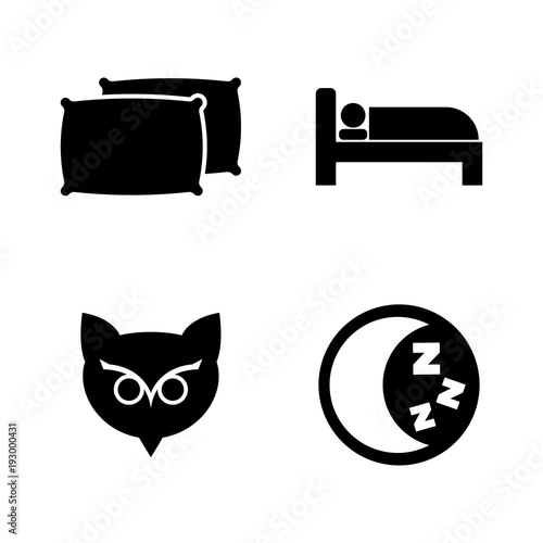 Sleeping. Simple Related Vector Icons Set for Video, Mobile Apps, Web Sites, Print Projects and Your Design. Black Flat Illustration on White Background. photo