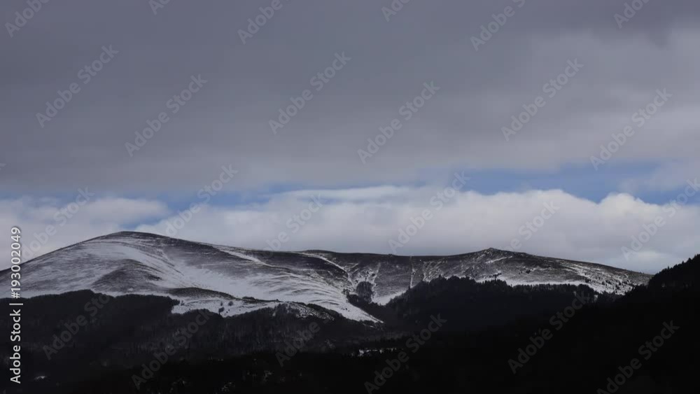 Time lapse of Pyrenean mountain in winter, Aude in south of France Time lapse of Pyrenean mountain in winter, Aude in south of France