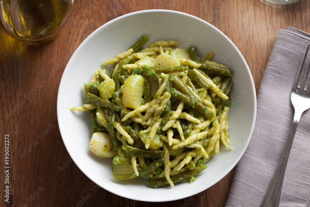 Pasta with pesto sauce Pasta with pesto sauce