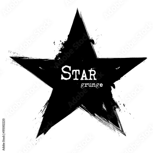 Star shape . Grunge style . Vector