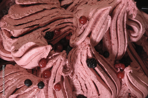 detail of an ice cream of berris photo