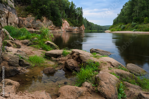 Sandstone outcrops. Erglu Cliffs, on the bank of the Gauja river. © Igors Kuznecovs