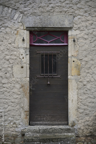 Tür antik Holz Gitter Fenster