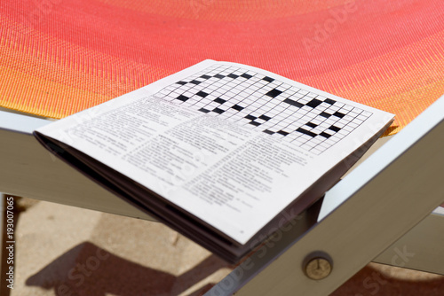 crosswords on the sand deckchair
