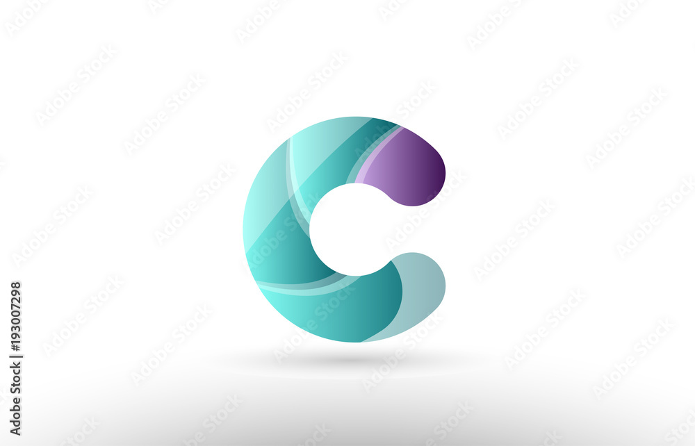 3d letter c green purple alphabet logo icon company design 3d letter c green purple alphabet logo icon company design