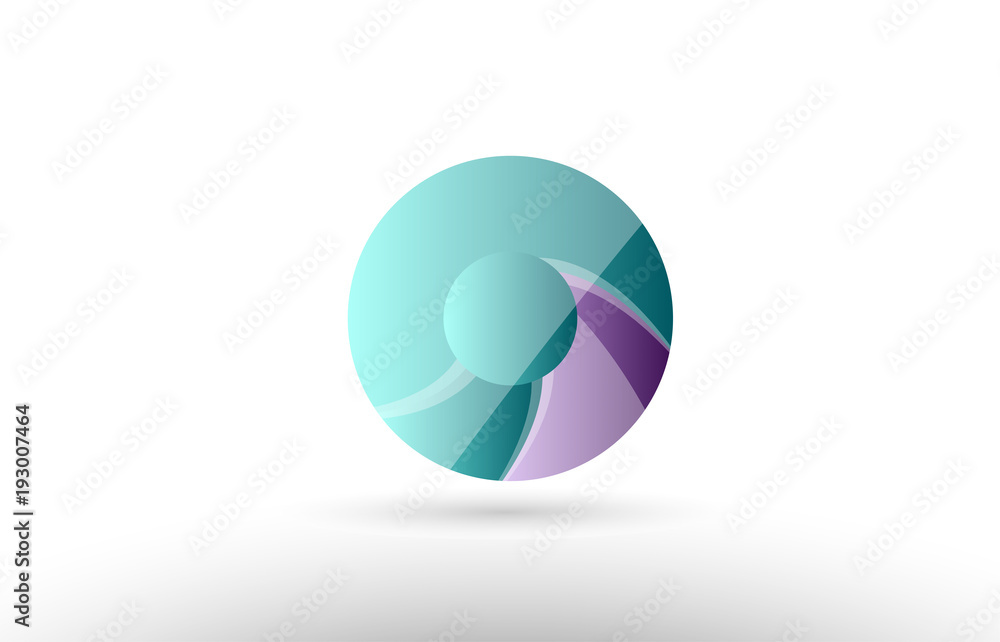 3d letter o green purple alphabet logo icon company design 3d letter o green purple alphabet logo icon company design